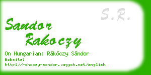 sandor rakoczy business card